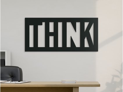 Drevený nápis na stenu Think (Dimensions du tableau 41 x 89 cm, Couleur du tableau Anthracite)