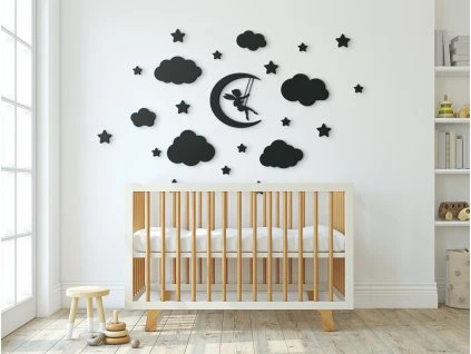 Set detských nálepiek Víla v oblakoch (23 ks) (Couleur du tableau Anthracite)