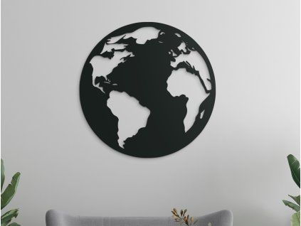 Tableau Globe terrestre mural (Couleur du tableau Gris, Dimensions du tableau 31,5 x 31,5 cm)