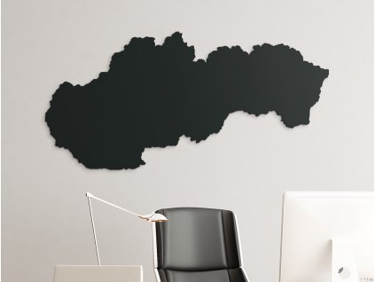 Drevená mapa Slovensko na stenu (Dimensions du tableau 65 x 133 cm, Couleur du tableau Anthracite)