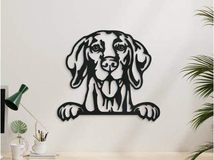 Sticker mural 3D Braque de Weimar (Couleur du tableau Gris, Dimensions du tableau 28 x 31,5 cm)