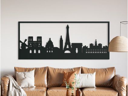 Tableau Paris (Couleur du tableau Gris, Dimensions du tableau 25,5 x 62 cm)