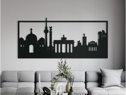 Tableau Berlin (Couleur du tableau Gris, Dimensions du tableau 28 x 62 cm)