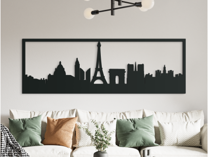 Tableau Paris panorama (Couleur du tableau Gris, Dimensions du tableau 20,5 x 62 cm)