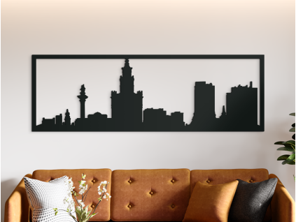 Tableau Varsovie panorama (Couleur du tableau Gris, Dimensions du tableau 20,5 x 62 cm)