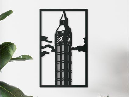 Tableau Big Ben (Couleur du tableau Gris, Dimensions du tableau 45,5 x 27,5 cm)