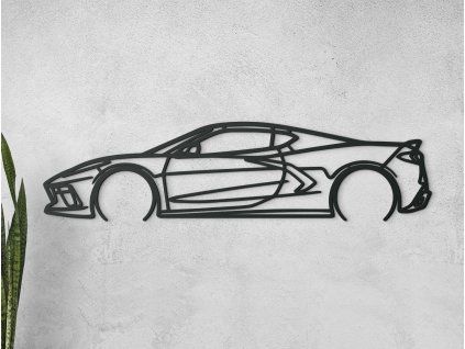 Sticker 21 C8 Corvette (Couleur du tableau Gris, Dimensions du tableau 15,5 x 60 cm)