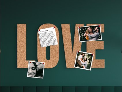 Korkový nápis Love (Dimensions du tableau 36 x 70 cm)