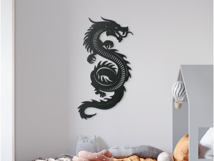 Detská nálepka na stenu Čínsky drak (Dimensions du tableau 89 x 48 cm, Couleur du tableau Anthracite)