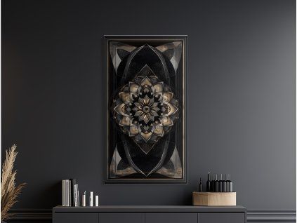Mandala design Code doré (Dimensions du tableau 60 x 33,5 cm, Finition Mate)