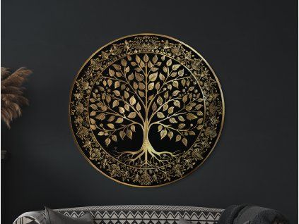 Arbre de vie rond Éternité (Dimensions du tableau 33 x 33,5 cm, Finition Mate)