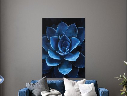 Obraz Modrý sukulent (Format du tableau A1, Couleur du cadre Sans cadre, Finition 3D)