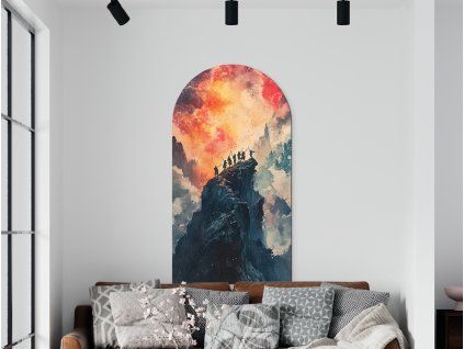 Tableau Gardiens de l'aube (Dimensions du tableau 56 x 30 cm, Finition Mate)