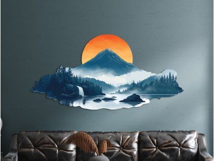 Tableau Coucher de soleil (Dimensions du tableau 29 x 59,5 cm, Finition Mate)