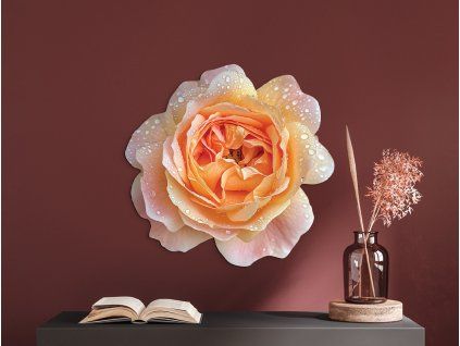Tableau Rose orange (Dimensions du tableau 32 x 33 cm, Finition Mate)