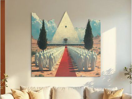 Tableau Silence devant la pyramide (Dimensions du tableau 42 x 40 cm, Finition Mate)
