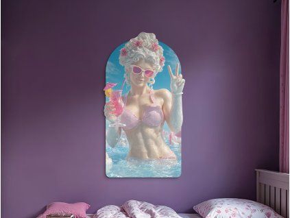 Tableau mural Déesse de la piscine (Dimensions du tableau 56 x 31,5 cm, Finition Mate)