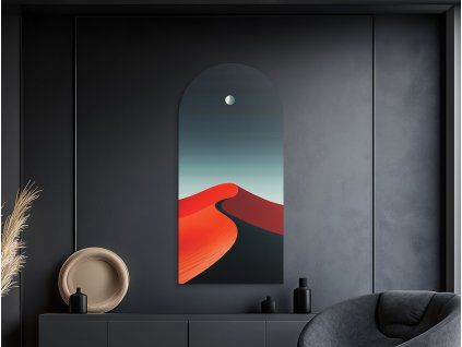 Tableau mural Dune de sable rouge (Dimensions du tableau 56 x 26,5 cm, Finition Mate)