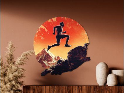 Tableau Course sur les rochers (Dimensions du tableau 35 x 33,5 cm, Finition Mate)