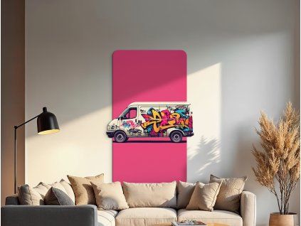 Tableau Graffiti fourgon (Dimensions du tableau 52,5 x 33,5 cm, Finition Mate)