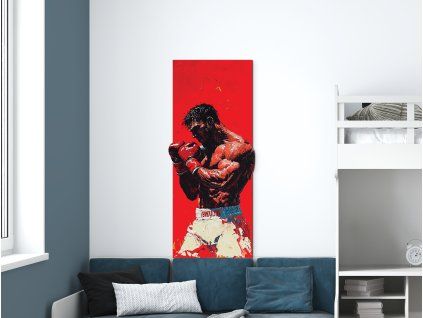 Tableau mural Ring rouge (Dimensions du tableau 38 x 16,5 cm, Finition Mate)