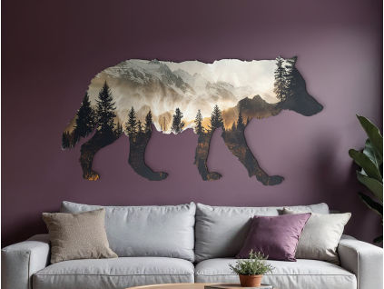 Tableau mural Horizon du loup (Dimensions du tableau 30 x 60 cm, Finition Mate)