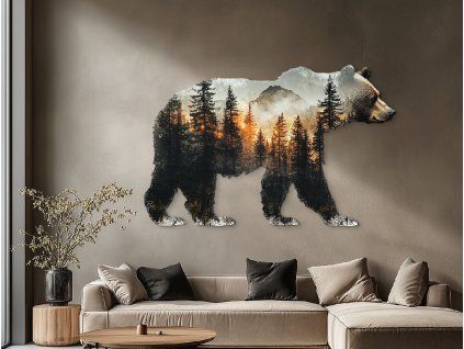 Tableau Paysage de l'ours (Dimensions du tableau 38,5 x 60 cm, Finition Mate)