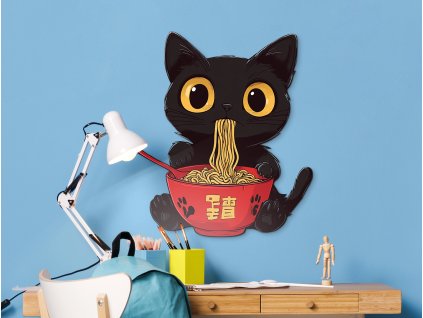 Obraz Mačka a miska šťastia (Dimensions du tableau 95 x 83,5 cm, Finition 3D)