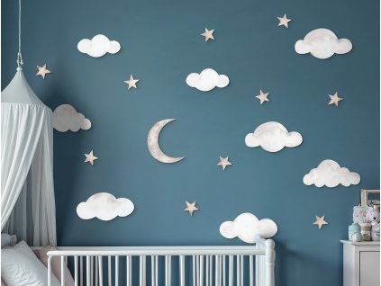 Sada nálepiek na stenu Nočná obloha (Dimensions du tableau 89 x 176 cm, Finition 3D)