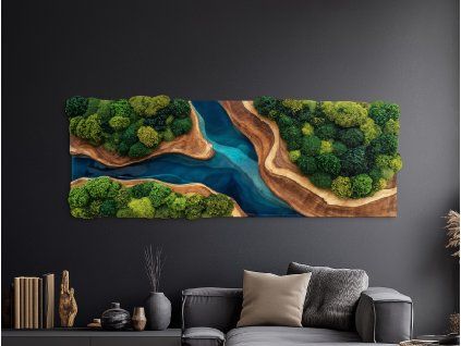 Tableau imprimé en mousse Entrelacement (imitation) (Dimensions du tableau 25 x 67,5 cm, Finition Mate)