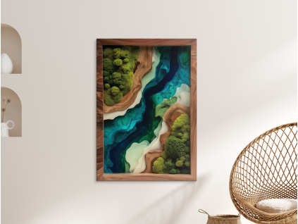 Tableau sur mousse Lagune (impression UV) (Dimensions du tableau 52,5 x 37 cm, Finition Mate)