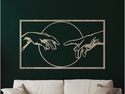 Tableau La Création d’Adam (Couleur du tableau Gris, Dimensions du tableau 37,5 x 65 cm)