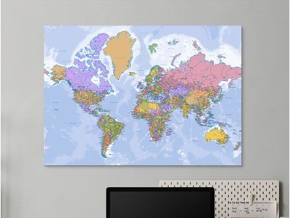 73014 politicka mapa sveta format du tableau a1 couleur du cadre sans cadre finition 3d