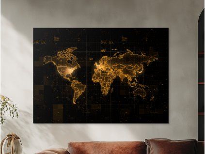 73029 mapa sveta v technologickom style format du tableau a1 couleur du cadre sans cadre finition 3d