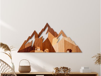 Farebný obraz Drevené štíty (Dimensions du tableau 59,5 x 130 cm, Finition 3D)