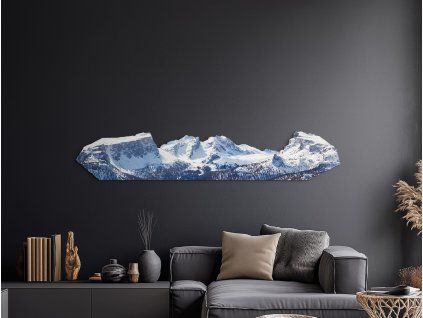 Tableau Alpes enneigées (Dimensions du tableau 11,5 x 63 cm, Finition Mate)