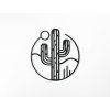 Tableau rond en bois Cactus
