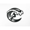 Sticker mural en bois Surfeuse