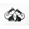 Sticker en bois pour chambre d'enfant Chats amoureux