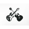 Sticker en bois pour la chambre d'enfant Guitares