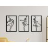 Tableau mural en 3 parties Ballerines