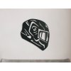 Casque de moto – sticker mural en bois