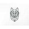 Sticker mural en bois Loup polygonal