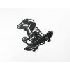 Sticker mural en bois Skateboarder