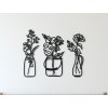 Sticker en bois en 3 pièces Fleurs dans un vase