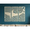 Tableau mural en bois en 3 parties Requin dans la mer