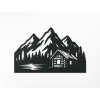 Tableau en bois Petite maison sous les montagnes