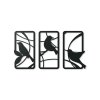 Tableau en bois en 3 parties Oiseaux gazouillants
