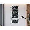 Citation en bois Always remember (Couleur du tableau Gris, Dimensions du tableau 102 x 38,5 cm)