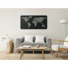 Dizajnová nástenná 3D mapa sveta (Dimensions du tableau 67,5 x 133 cm, Couleur du tableau Anthracite)